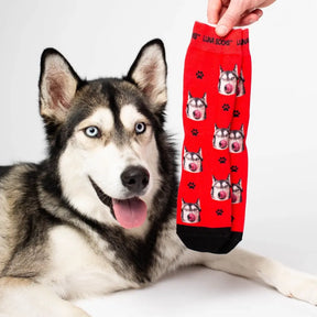 Gepersonaliseerde sokken met een Husky foto van Luna Socks