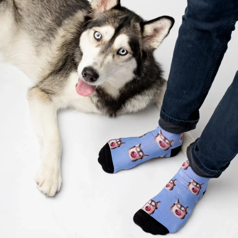 Gepersonaliseerde sokken met een Husky foto van Luna Socks