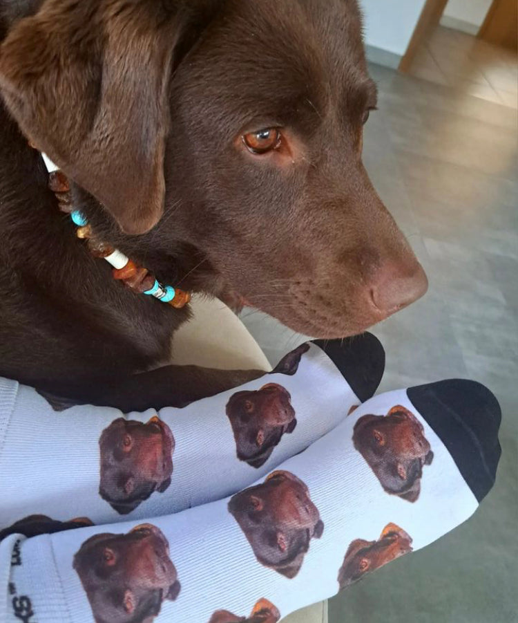 Personalisierte Socken in weiß mit deinem Foto